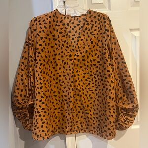 Entro Brown and Black Patterned Blouse